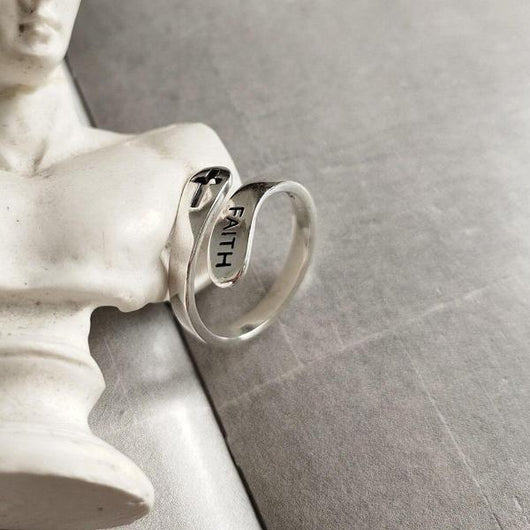 Anillo de Cruz FAITH en Plata de Ley - Image 2