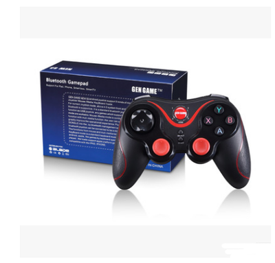 White and red wireless Bluetooth game controller with a black cellphone clip for Android mobile gaming. - Image 4