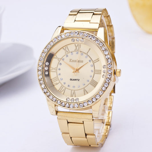 Reloj Deportivo de Acero Inoxidable con Malla de Diamantes