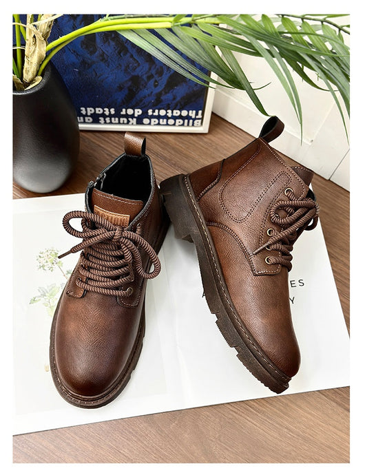 Botas Altas Estilo Británico Retro para Hombre - Casual y Versátil - Image 11