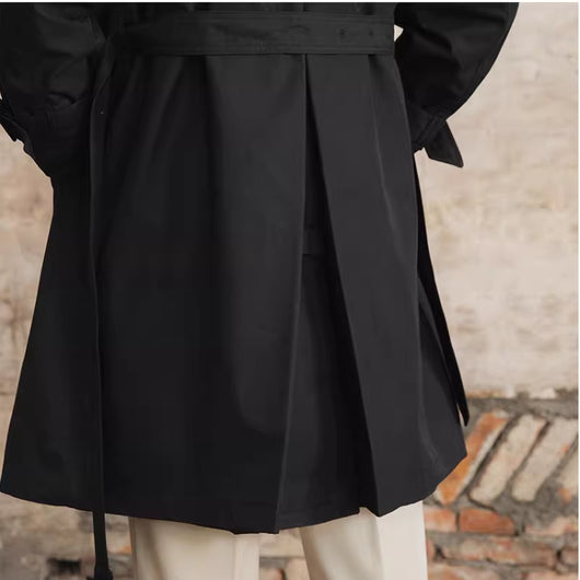 Abrigo Gabardina Impermeable Doble Cuello Hombre Largo Doble Botonadura - Image 17
