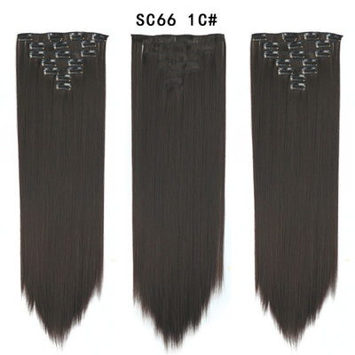 Set de Extensiones de Cabello con 16 Clips - Peluca de Fibra Sintética Premium - Image 42