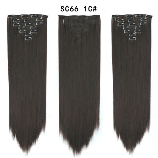 Set de Extensiones de Cabello con 16 Clips - Peluca de Fibra Sintética Premium - Image 42