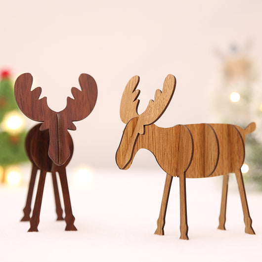 Adornos Navideños de Reno en Madera Artesanal - Image 3