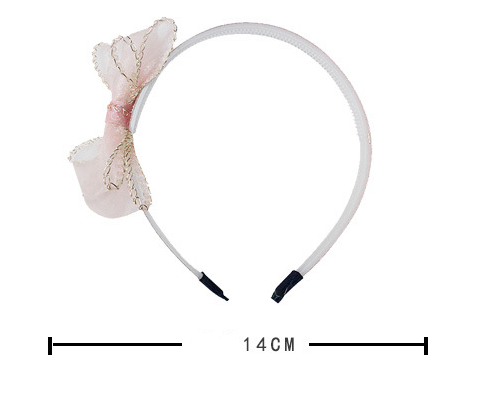 Diadema Infantil de Malla con Borde Dorado y Moño - Image 7