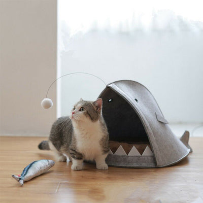 Arenero de Fieltro con Forma de Tiburón para Gatos - Image 11