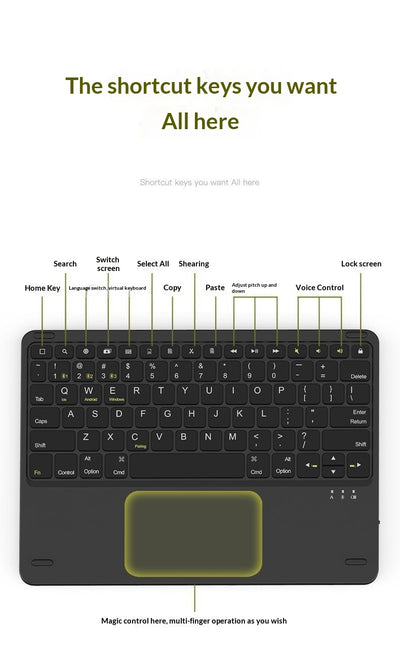Teclado Bluetooth con Control Táctil Compatible con Tablets - Image 7