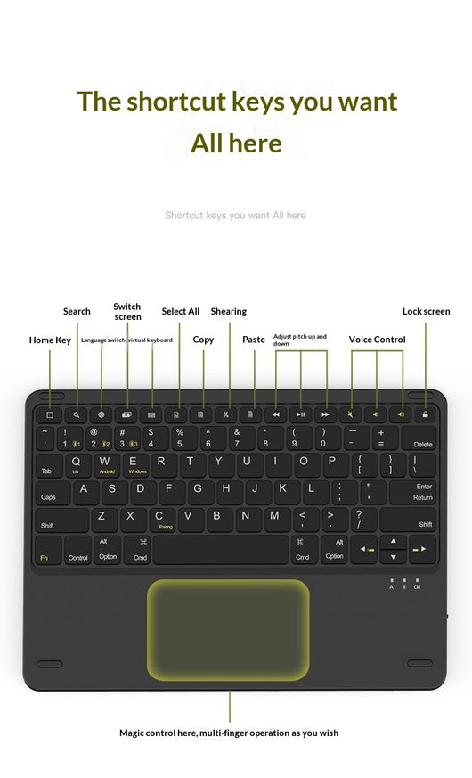 Teclado Bluetooth con Control Táctil Compatible con Tablets - Image 7