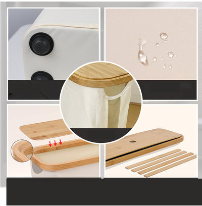 Canasta de Almacenamiento con Tapa de Bambú y Rollo de Papel Transparente - Image 8