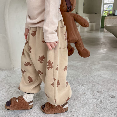 Pantalones Térmicos Deportivos con Estampado Oso para Niños y Niñas - Image 22