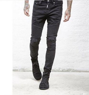 Jeans Biker Ajustados con Roturas para Hombre - Image 2