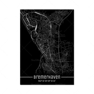 Cuadro Decorativo Mapa Líneas Negras - Lienzo Moderno para Pared - Image 26