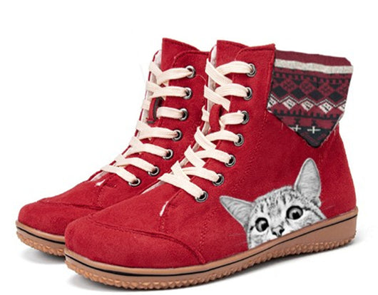 Botas Martin de Cordones con Suela Plana y Lana para Mujer - Image 8