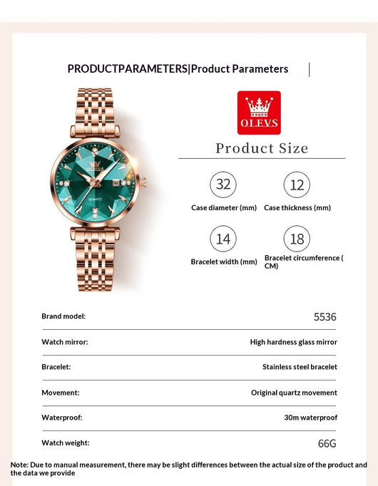 Reloj de Cuarzo para Mujer Diseño Geométrico Rombo - Image 22