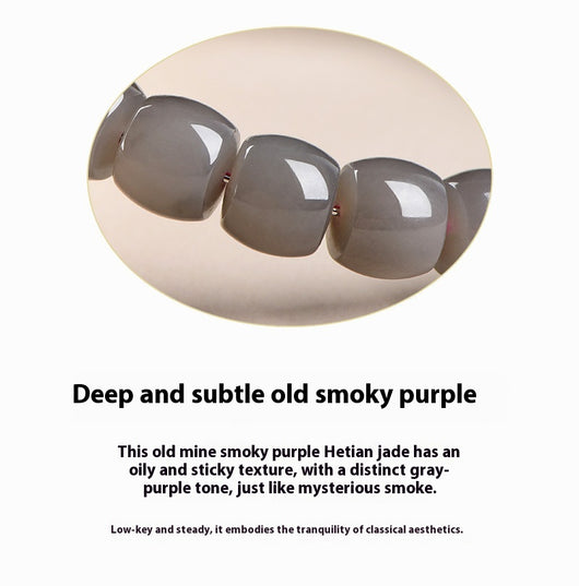 Pulsera de Jade Hetian Violeta Ahumado Corte Recto - Image 3