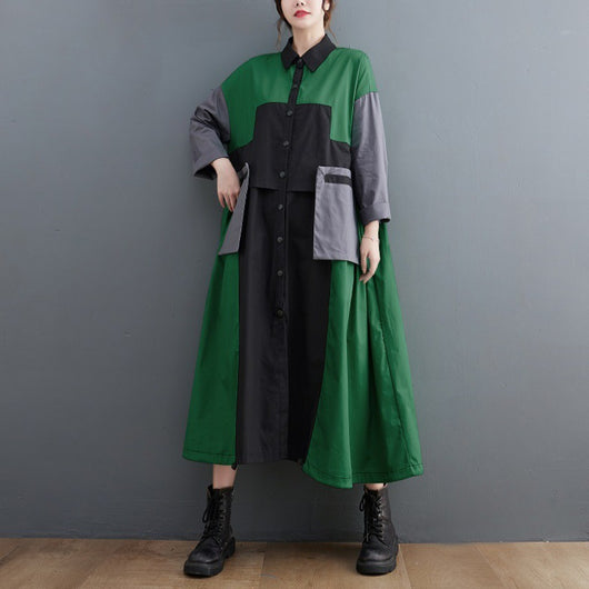 Abrigo Suelto de Contraste para Mujer Talla Grande - Efecto Adelgazante - Image 7