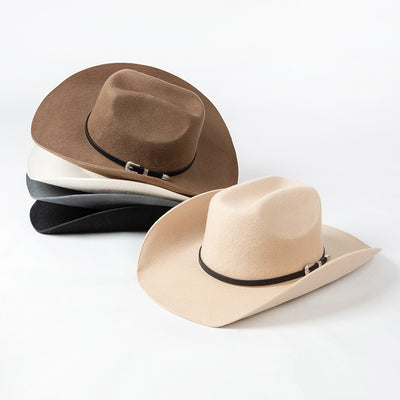 Sombrero Vaquero de Ala Ancha con Hebilla y Lana Pura - Image 46