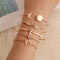 Set de 5 Pulseras Boho Mujer - Luna, Hoja y Cristal