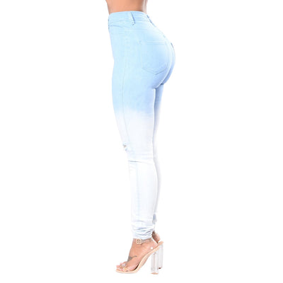 Jeans Rotos Degradado Azul y Blanco - Image 11