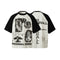 Playera Rock Mujer con Costuras Graffiti Estilo Urbano