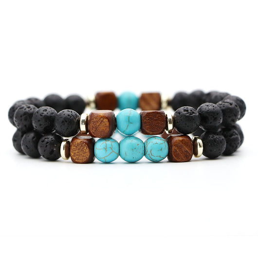 Pulsera de Piedra Volcánica Lava y Ojo de Tigre - Image 37