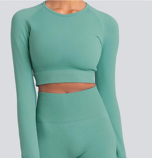 Conjunto Deportivo Sin Costuras de Alta Elasticidad para Yoga y Gimnasio - Image 9