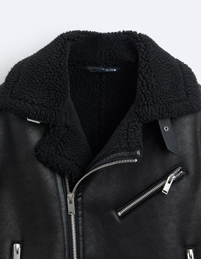 Abrigo Doble Faz con Cuello Vuelto y Detalles en Gamuza - Image 10