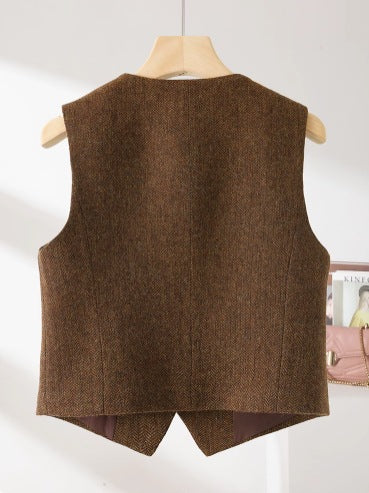Chaleco de Lana Estilo Clásico Británico para Mujer Primavera - Image 8