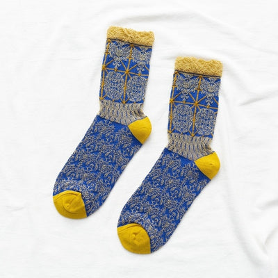 Calcetines Étnicos Retro con Estampado Floral para Mujer - Image 16