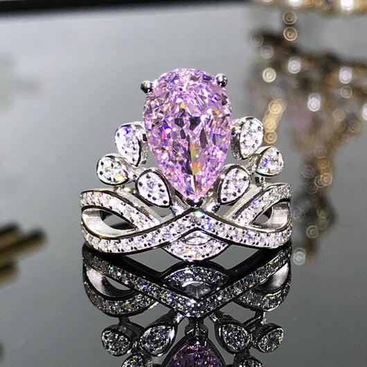 Anillo de Plata Esterlina Gota de Agua Vintage Princesa Real - Image 11
