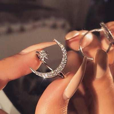 Anillos de Moda Europeos y Americanos con Estrellas y Luna de Circonia - Image 12