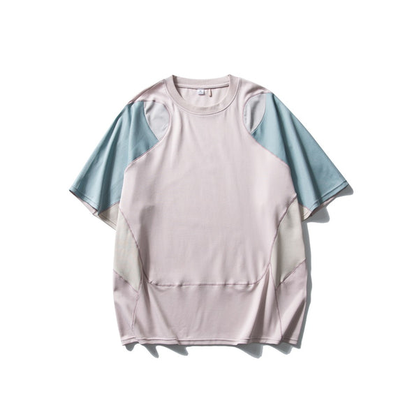Playera Deportiva Hombre Patchwork Colores Contraste Suelta Manga Corta - Image 5