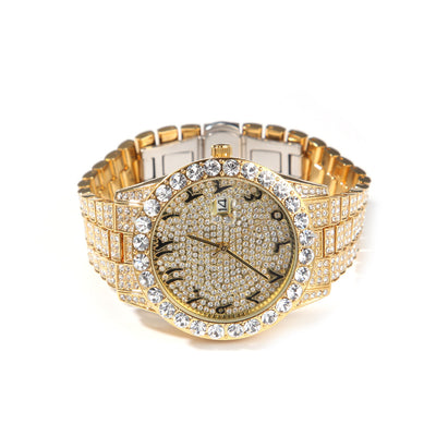 Reloj Digital de Flores Británicas con Diamantes Completos y Pantalla Grande - Image 9