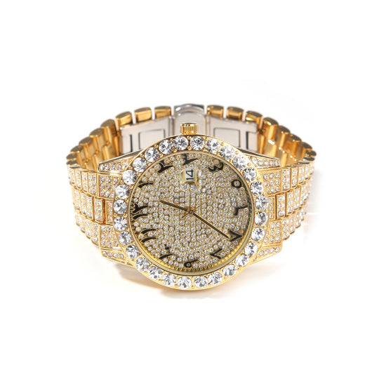 Reloj Digital de Flores Británicas con Diamantes Completos y Pantalla Grande - Image 9