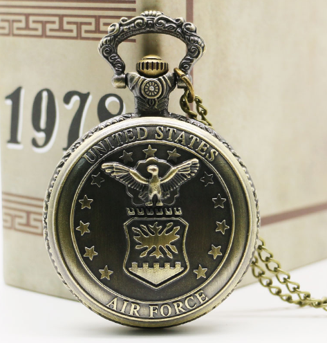 Reloj de Bolsillo Vintage Estilo Fuerza Aérea con Movimiento de Cuarzo - Image 3