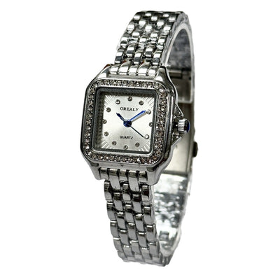 Reloj Cuadrado Retro Impermeable para Mujer con Cristales Incrustados - Image 5