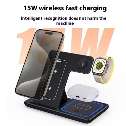 Estación de Carga Inalámbrica 3 en 1 de 15W Plegable para Smartphone - Image 15