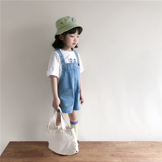 Pantalones Cortos Infantiles de Mezclilla con Tirantes - Image 12