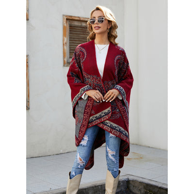 Poncho Cuadros Elegante para Viajes Invierno - Abrigo Cálido y Sofisticado - Image 14