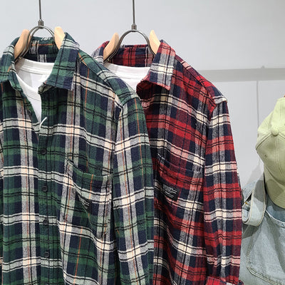 Camisa de Cuadros Verde en Algodón con Manga Larga - Image 9