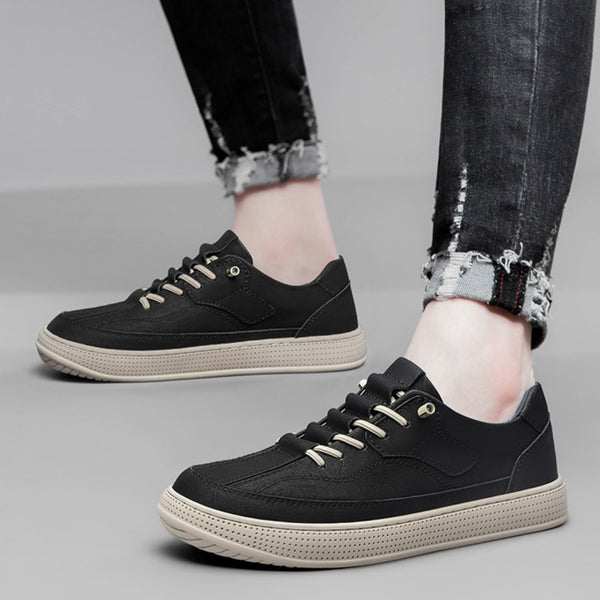 Zapatillas de Skate Casual Transpirables con Cuero Genuino