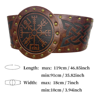 Cinturón Ancho Retro Estilo Caballero con Hebilla Medieval - Image 7