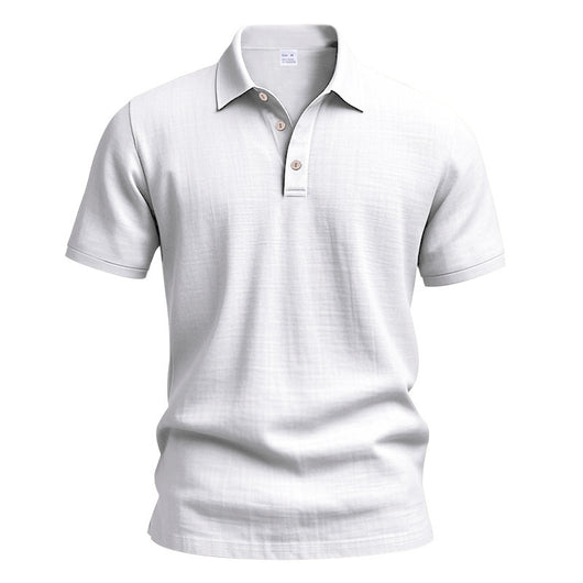 Polo Casual Británico Hombre con Cuello Solapa y Cierre de Hebilla en Lino - Image 6