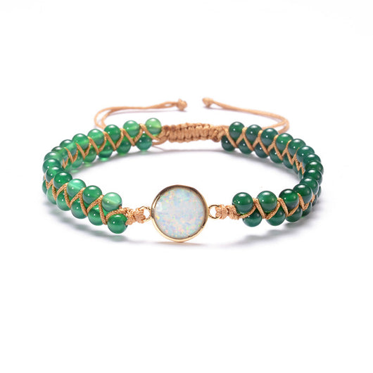 Pulsera Tejida a Mano con Amatista y Ópalo - Image 11
