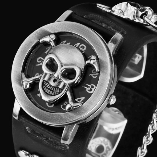 Reloj Calavera con Cadena - Diseño Marrón Clásico - Image 6