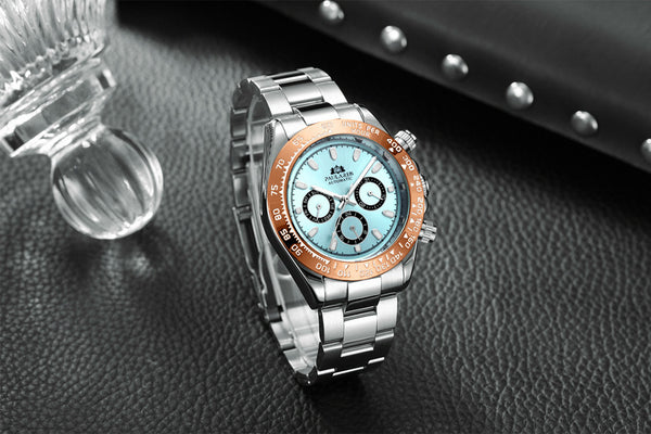 Reloj Automático Mecánico Multifunción Luminoso Azul Hielo para Hombre
