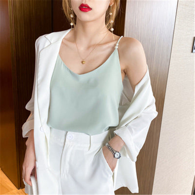 Blusa Suelta de Gasa sin Mangas - Versátil y Cómoda para Capas - Image 2