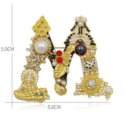 Broche Personalizado con Iniciales en Perlas - Alfiler Elegante para Mujer - Image 8