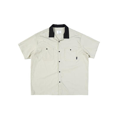 Camisa Casual Manga Corta con Cuello Combinado para Hombre - Image 7