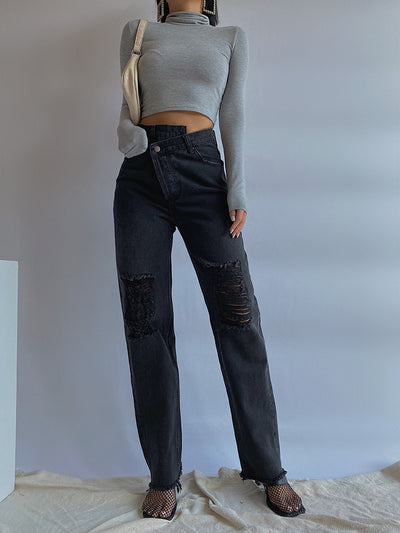 Jeans Slim Straight Sueltos para Mujer - Image 11